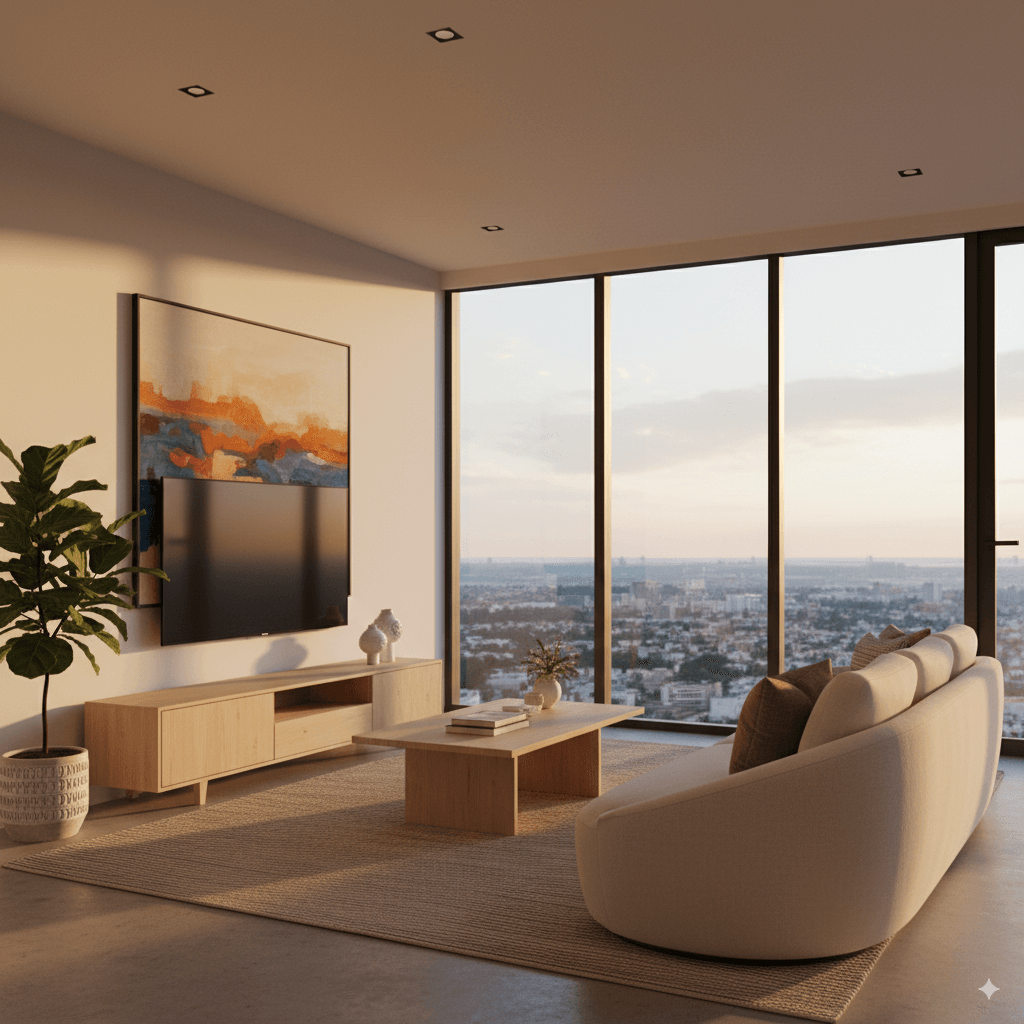 Decoración de una sala de estar virtual