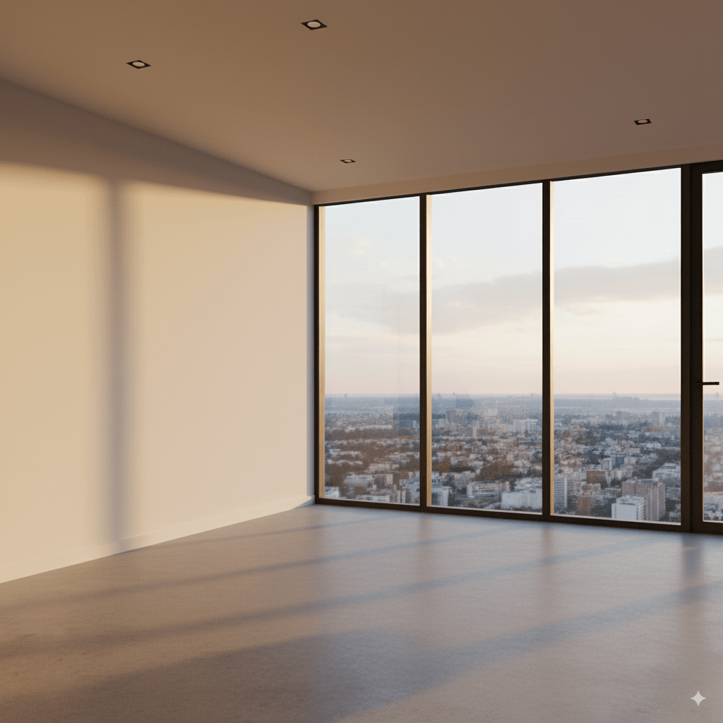 Imagen de un espacio vacío con muebles eliminados